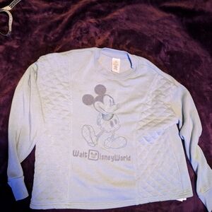 Disney Light Blue Mickey Mouse Quilted Pullover Sweatshirt - Kids